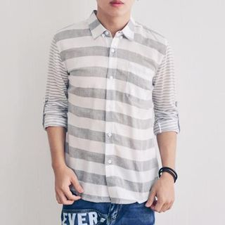 SeventyAge Striped Linen Shirt