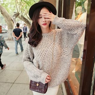 Romantica Oversized Dolman-Sleeve Cutout Sweater