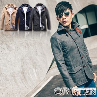 OBI YUAN Buckled Stand-collar Military Jacket