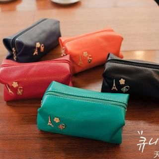 Faux-Leather Cosmetic Bag
