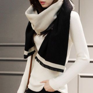 NIPONJJUYA Color-Block Long Winter Scarf