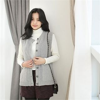 Styleberry Pocket-Front Wool Blend Knit Vest
