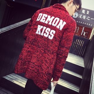 JUN.LEE Letter Melange Cardigan