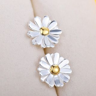 Zundiao Sterling Silver Sunflower Studs