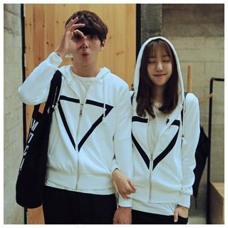 Simpair Couple Printed Hooded Jacket