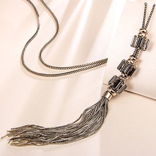 T400 Jewelers Tasseled Long Necklace