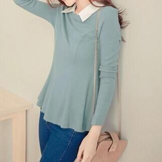 Jolly Club Long-Sleeve Peplum Blouse