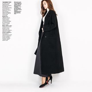 FASHION DIVA Notched Lapel Double-Breasted Coat