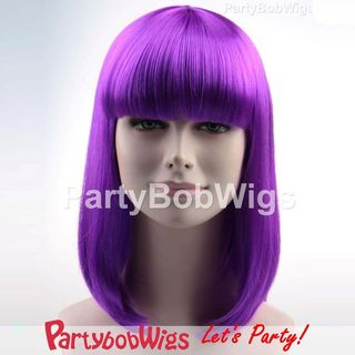 Party Wigs PartyBobWigs - Party Medium Bob Wig - Neon Purple Neon Purple - One Size