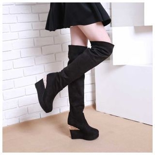 BAYO Over-the-Knee Platform Wedge Boots