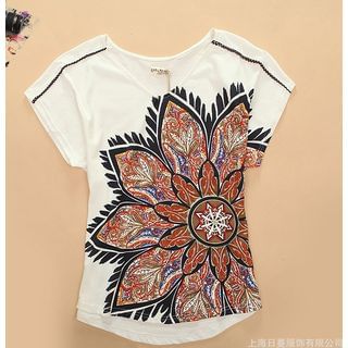 Cute Colors Dolman-Sleeve Printed T-Shirt