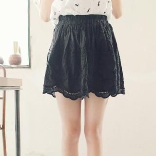 Tokyo Fashion Eyelet Embroidered A-Line Skirt