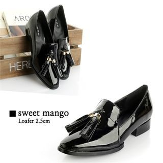 SWEET MANGO Faux-Leather Tassel-Front Loafers