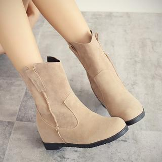 Charming Kicks Faux Suede Hidden Wedge Boots