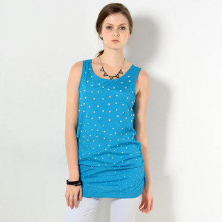 YesStyle Z Faux Pearl-Embellished Sleeveless Tunic Blue - One Size