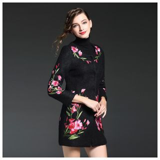 Elabo Flower Embroidered Long Jacket