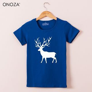 Onoza Short-Sleeve Deer-Print T-Shirt