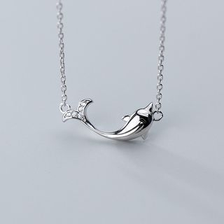 Sterling | Necklace | Dolphin | Pendant | Figure | Silver | Size | One