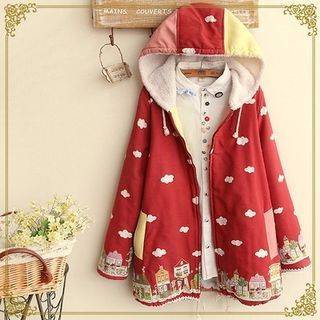 Fairyland Printed Hooded Linen-blend Jacket