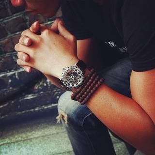 Tacka Watches Genuine Leather Retro Strap Watch