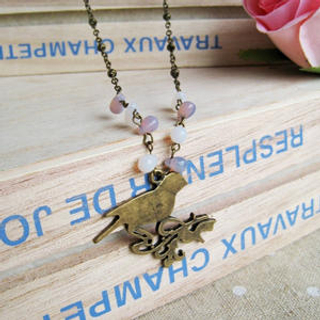 MyLittleThing Copper Sweet Bird Beads Necklace
