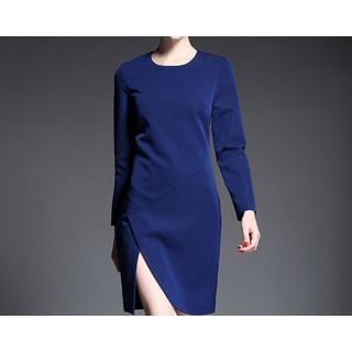 Merald Long-Sleeve Side Slit Dress