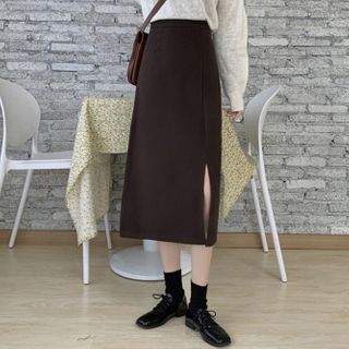 High-waist Midi A-line Skirt