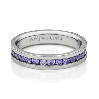 Kenny & co. Full Purple Crystals Steel Ring