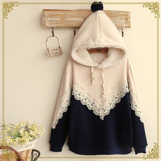 Fairyland Two-Tone Lace Trim Hoodie