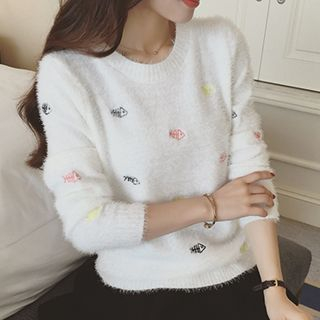 Cotton Candy Embroidered Sweater