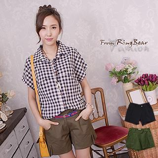 RingBear Pleated Shorts with Belt