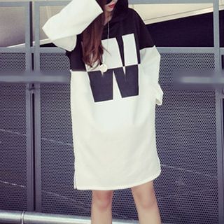 Fashion Street Contrast Letter Pullover Dress