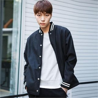 TOMONARI Drawstring Wool Blend Baseball Jacket