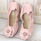 Genuine Leather Flower-Accent Flats