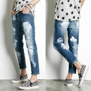 Rememberclick Straight-Cut Painting Jeans