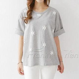 Lina Short Sleeves Embroidered T-Shirt