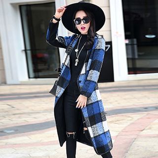 Romantica Belted Check Long Cardigan