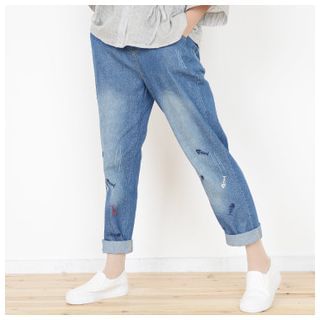 P.E.I. Girl Washed Embroidered Jeans