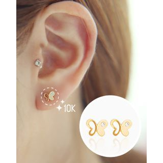 Miss21 Korea Butterfly Gold Stud Earrings
