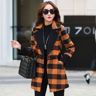 lilygirl Gingham Button Coat