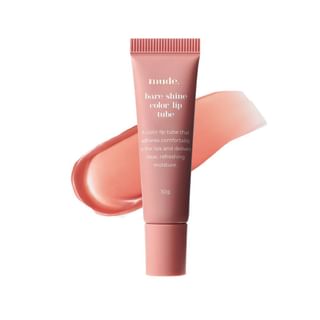 Mude - Bare Shine Color Lip Tube - 2 Colors #01 Peach Glaze