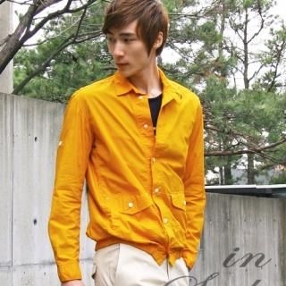 Tab-Sleeve Button-Front Jacket