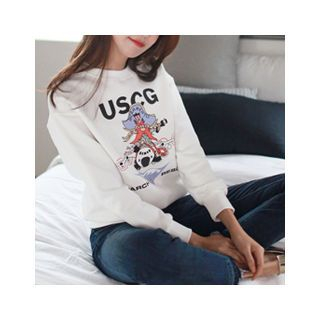 MASoeur Round-Neck Printed Sweatshirt