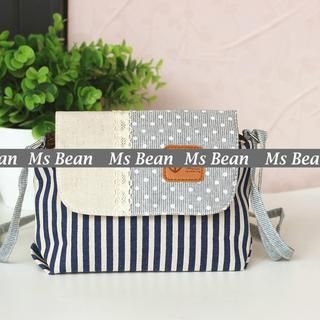 Ms Bean Striped Panel Shoulder Bag