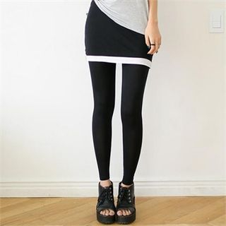 GLAM12 Color-Block Inset Skirt Leggings