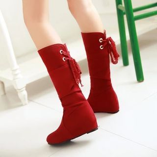 Shoes Galore Hidden Wedge Mid-Calf Boots
