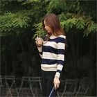 Boat-Neck Striped Knit Top от YesStyle.com INT Boat-Neck Striped Knit Top от YesStyle.com INT