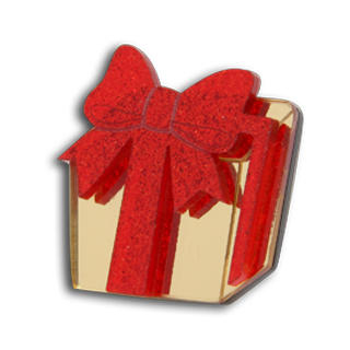 Sweet & Co. Sweet Red Glitter Present Gold Ring