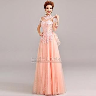 Angel Bridal Lace Jeweled Evening Gown