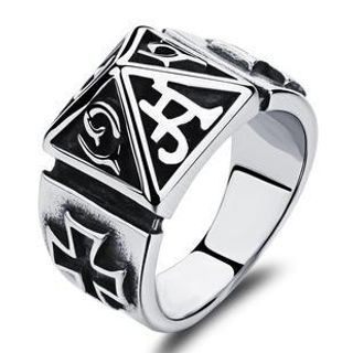 Tenri Punk Cross Titanium Steel Ring